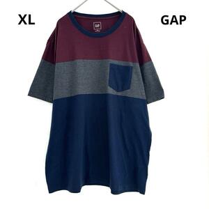 GAP ギャップ 古着 半袖 カラーブロック Tシャツ XL　古着