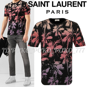 即決 中古「良品」サンローラン パリ SAINT LAURENT PARIS パームツリー 半袖 Tシャツ 希少サイズL クリーニング済み