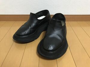 定価68,200円 JULIUS オーバーレイングデッキシューズ 2 ブーツ スニーカー ユリウス レザー 黒 Rick Owens DRKSHDW Yohji Yamamoto GUIDI