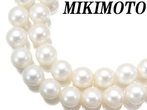 1円～【ジュエリー極】MIKIMOTO ミキモト 上質アコヤ真珠8.2mm～7.9mm珠 超高級K14YGクラスプネックレス a1502kmlm【送料無料】