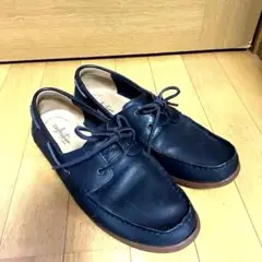 Clarks 黒 デッキシューズ　モカシン本革　ワラビー