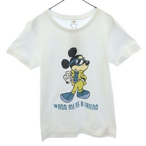 未使用 ディズニー 三陽商会 デジタル ミッキーマウス プリント 半袖 Tシャツ ホワイト Disney レディース