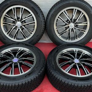 8分山。Lehrmeister レアマイスター 17インチ×7.0J +48 PCD114.3 5穴 BRIDGESTONE 225/60R17スタッドレス4本。アルファード クラウンノア