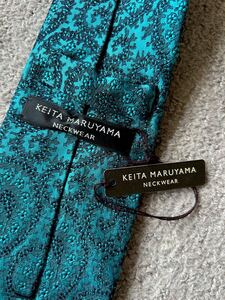 即決 新品未使用タグ付き KEITA MARUYAMA ケイタマルヤマ ネクタイ 絹100% シルクネクタイ 日本製 コバルトブルー ペイズリー柄