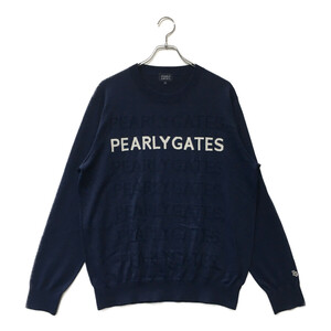 coco 中古 パーリーゲイツ PEARLY GATES メンズ ニット 6(LL) 濃紺 ネイビー 長袖クルーネック レターパックプラス発送可 86369