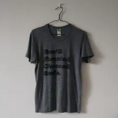 alternative earth　半袖ロゴTシャツ　メッセージ　杢グレー