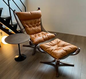 Falcon Chair wood+ottoman/ファルコンチェア+オットマン(検 midcenruty,ミッドセンチュリー,イームズラウンジチェア,Vatne,バットネ,50