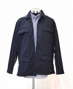 NULABEL CM1YOK42（ニューレーベル）OFFICER SHIRT LS オフィサーシャツ 長袖 ミリタリー ジャケット MIDNIGHT PORTVEL (ポートヴェル) M