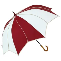 【新着商品】[シノワズリーモダン]雨傘 大判 レディース フラワー モチーフ 長傘 深張り 濡れにくい パイピング (レッド×ミント)