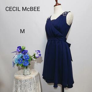 セシル・マクビー　極上美品　ドレス　ワンピース　紺色系　Мサイズ