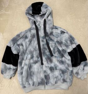 TRAVAS TOKYO トラバストーキョー Drip Logo Faux Fur Hoodie ハイネックファーパーカー ファーブルゾン