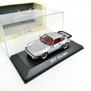 ミニチャンプス MINICHAMPS 1/43 ポルシェ PORSCHE 911 turbo-Typ 930 シルバー ディーラー特注モデル 京商 ケース・外箱付き 0922-066