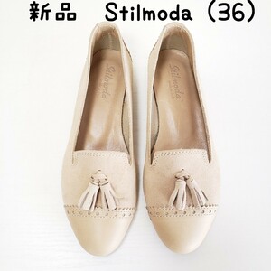 新品◆Stilmoda スティルモーダ 本革 スウェードレザー フラットパンプス レディース(36■23.5cm位)ベージュ