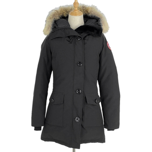 カナダグース CANADA GOOSE ブロンテ ダウンコート パーカ フーディ アウター ダウンコート ブラック レディース 【中古】