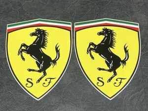 フェラーリ 特大 レーシングステッカー 2枚セット Ferrari 約18.5X24cm 車 ステッカー コレクション /58004在★2