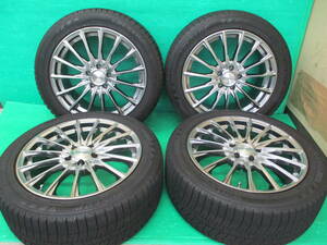 ☆バリ溝☆DUNLOP WINTERMAXX 03 245/45R18☆2022年製☆EUROTECH【18×8J+43 5H-112】室内保管 埼玉県発♪ ベンツEクラスなど 