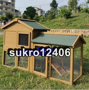 養殖 家庭用 飼育ケージ 鶏かご 猫屋 鶏小屋 鶏舎 鳩・兎ケージ 兎ケージ トレイ付き 超大型 室外 木製