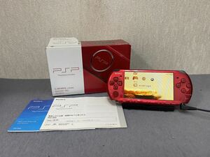 ★PSP SONY PSP-3000 本体 ポータブル ゲーム機 レッド系 ソニー 動作確認済み★ RR 