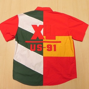 ☆ XLARGE エクストララージ S/S SHIRT 半袖シャツ S 古着 綿100 赤 レッド US-91 ★b