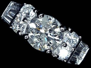 IIM13774SS【1円～】新品【RK宝石】《Diamond》カット:VERY GOOD 上質ダイヤモンド 特大1.053ct 極上脇石ダイヤ 0.56ct Pt900 超高級リング