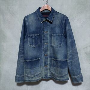 Ron Herman R.H.Vintage ロンハーマンヴィンテージ ブランケット ライナー付き USED加工 デニム カバーオール ジャケット size.S ブルー