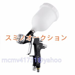 ガン スプレーガン 口径1.3mm 重力式 各種塗装作業に 塗料カップ付 DIY用品 エアーツール エアーガン 自動車補修専用 ブラック