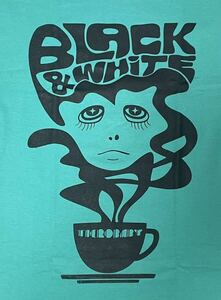 サイケ 　Black＆White Tシャツ　エメラルドM 5.6oz