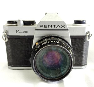 R-01419 PENTAX K1000 SMC PENTAX-A 1:2 50mm 3846385 ペンタックス フィルムカメラ マニュアルフォーカス 動作未確認 03