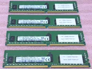 ＞SK hynix HMA41GR7AFR4N-UH 4枚セット *PC4-19200/DDR4-2400/PC4-2400T ECC REG/Registered 288Pin DDR4 RDIMM 32GB(8GB x4) 動作品