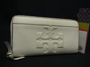 1円 TORY BURCH トリーバーチ レザー ラウンドファスナー 長財布 ウォレット 札入れ 小銭入れ カード入れ レディース アイボリー系 FF8991