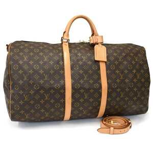 1円 ◎定価21万 極美品 LOUIS VUITTON ルイヴィトン キーポルバンドリエール60 M41412 モノグラム ブラウン◎E.Crl.mM-02