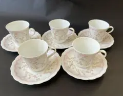 NARUMI CHINA カップ&ソーサー 5客セット 花柄 可憐 未使用 箱無