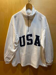 古着 USA製 プルオーバー スウェット USA 90s ヴィンテージ OLD アメリカ製 basic EDITIONS WOMEN メンズ XL 白 レター