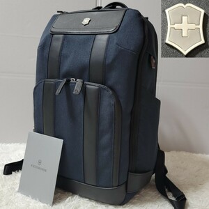 【現行/美品】定価4.7万 VICTORINOX ビクトリノックス リュック バックパック 大容量 A4◎ PC◎ メンズ ビジネス 通勤 出張 ブルー系 青 黒