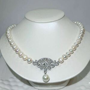 照り綺麗！本真珠ネックレス 42cm 天然パールネックレス9-11mm パール Pearl アクセサリー jewelry