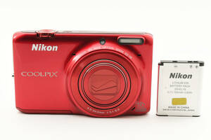 ★美品★ Nikon ニコン COOLPIX S6500 クールピクス コンパクトデジタルカメラ コンデジ グロッシーレッド #1759