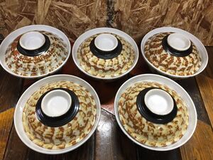 蓋つき・どんぶり・５個セット・レトロ食器