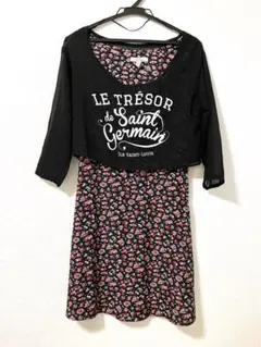 Bershka ベルシュカ　セットアップ風　ワンピース　花柄　カレッジロゴ