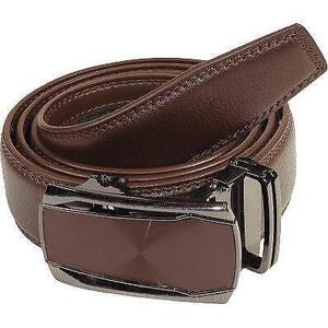 Mens VALENTINI Leather Belt Automatic Adjustable Removable Buckle RT031 Brown 海外 即決