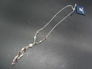 ■極美品■ SWAROVSKI スワロフスキー ラインストーン ネックレス ペンダント アクセサリー レディース シルバー系 DF1976