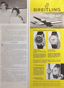 稀少！1959年ブライトリング 時計広告/Breitling Navitimer/Chronmat/TransOcean/Watch/H