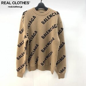 ☆【JPタグ】BALENCIAGA/バレンシアガ 20AW ロゴジャガードウールニットセーター 648433/M /060