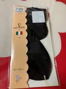 franco valentino レース付き ミニ丈ストッキング 靴下 クルーソックス stocking パンツルックに最適 lace crew socks 黒 ブラック 