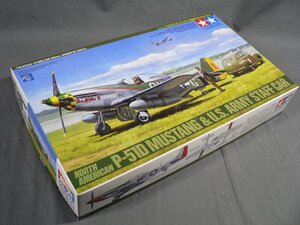 0P3A1-281　［未組立/プラモデル］　P-51Dマスタング＆アメリカ陸軍スタッフカーセット　1/48スケール　TAMIYA/タミヤ