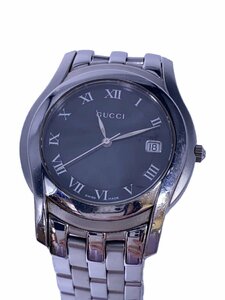 GUCCI◆クォーツ腕時計/アナログ/BLK/SLV/5500M