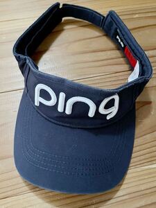 PING ゴルフサンバイザー 紺色 ネイビー ピン サンバイザー GOLF ゴルフウェア 帽子 サンバイザー CAP