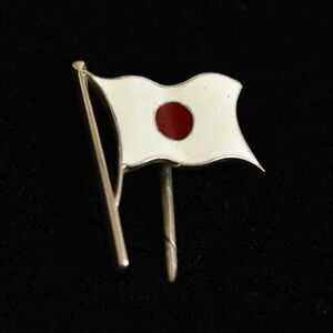 アンティーク 銀製/Silver/シルバー エナメル/七宝 日本の国旗のスティックピン 本物保証