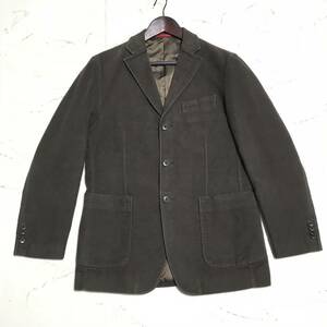 ★23区 HOMME × EMMETEX シングル 3B テーラード ジャケット 伊エメテックス社製 モールスキン 秋冬 サイズ46 M 茶 ブラウン