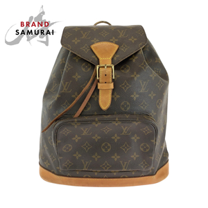 LOUIS VUITTON ルイヴィトン モノグラム モンスリGM ブラウン ゴールド金具 PVC M51135 リュックサック バックパック レディース 409213