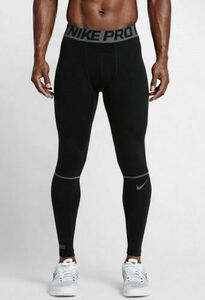 新品タグ付き Mサイズ 黒/青 ナイキ プロ ハイパーウォーム タイツ Nike Pro Hyperwarm Training Tights 裏起毛 コンプレッション